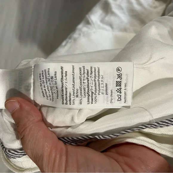 J CREW ~ White 100% Linen Suit Pants Pleated Lined Size 4 - Picture 11 of 14